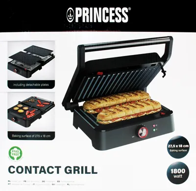Produktbild von Princess 117502 Kontaktgrill schwarz Grillfläche 27,5x18 cm 1500W
