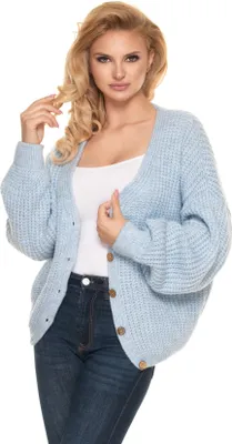 Produktbild von PeeKaBoo Damen kurz Übergröße Strickjacke Sarkad Himmelblau Universal-