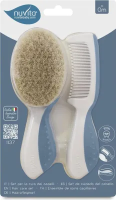 Produktbild von Nuvita Haarbürsten-Set Puderblau