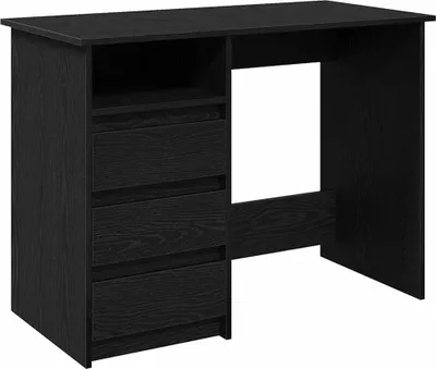 Image de vidaXL Bureau noir 102x50x75 cm bois composite