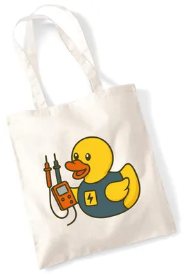 Produktbild von Huuraa Jutebeutel Quietscheente Elektronik Comic Gummiente 10 Liter Natural Baumwolle Tasche Geschenkidee