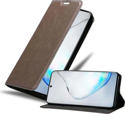 Obrázek produktu pro Cadorabo pouzdro pro Samsung Galaxy NOTE 10 Protective Case in Brown Pouzdro na mobil s magnetickým zavíráním