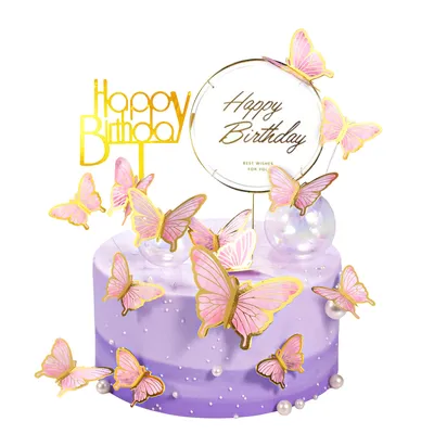 Produktbild von Schmetterling Cupcake Deko,Topper Tortendeko Dreidimensional,für party,(Rosa)