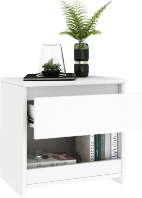 Produktbild von "im Sonderangebot"Nachttisch Elegantes Design - Beistelltisch - Nachtschrank - Weiß 40x30x39 cm Holzwerkstoff DEMöbel 9702056