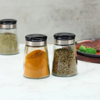 Produktbild von Famanu Gewürzgläser-Set mit Streueinsatz – 24 Gläser mit 120 Gewürzetiketten – Gewürzgläser-Set mit Kreidestift und Reinigungsbürste