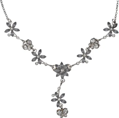 Produktbild von Steuer Modeschmuck Collierkette Metall 49 silbergrau Glasstein 445050039