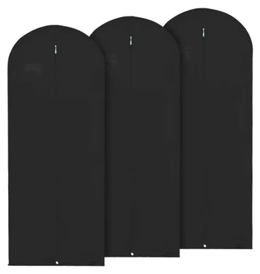 3 atmungsaktive Kleidersäcke 152 cm schwarz Kleiderhülle