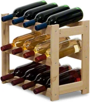 Produktbild von Weinregal PINOTWINE | HxBxT 38x43x25cm | 12 Flaschen | Massives Kiefernholz | Natur unbehandelt