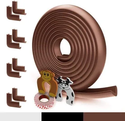 Produktbild von Famanu Eckschutz 62 cm - Tür- und Fingerklemmschutz in Schwarz, Braun, Weiß