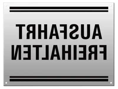 Produktbild von Hinweisschild Ausfahrt freihalten 200x150 mm Aluminium silber-matt eloxiert mit 4 Löchern