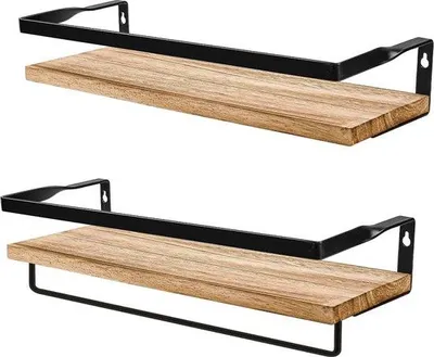 Immagine prodotto di Scaffale sospeso in legno, 40 cm, marrone, set da 2 pezzi
