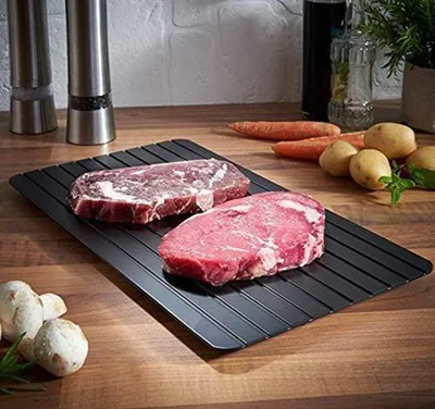 Auftauplatte aus Aluminium – Schnell & natürlich – 29,5 x 20,8 cm – Schwarz