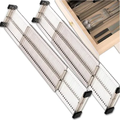 Produktbild von EDIBAZZAR | Verstellbare Schubladeneinteiler, 2er-Set, Organizer, Trennwand