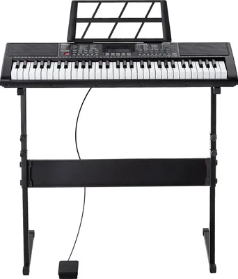 Zdjęcie produktu dla Keyboard 61 klawiszy przenośny z regulowanym stojakiem do nauki i koncertów