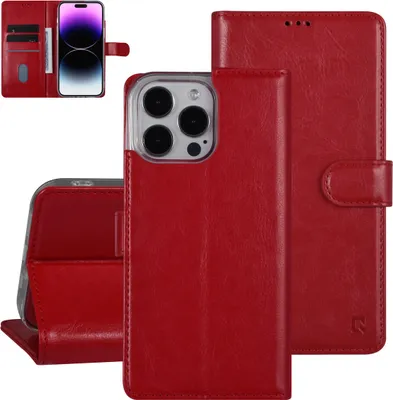 Produktbild von UNIQ Accessory iPhone 14 Pro Max Booktype Case - Card holder for 3 cards - Magnetic closure - Red
