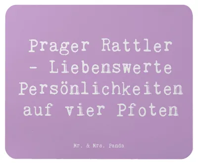 Produktbild von Mr. & Mrs. Panda Mouse Pad Spruch Prager Rattler - Lavendeltraum - Geschenk, herzliche Beziehung, pc mausunterlage, mousepad, Familienhund, Hunderasse, Hunderassen, Hund
