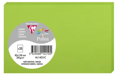 Image de Pollen by Clairefontaine Carte 82 x 128 mm menthe 210 g/qm 25 cartes