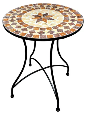 Produktbild von Runder Mosaik Gartentisch 60 cm für Garten, Balkon und Terrasse