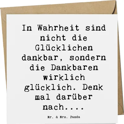 Produktbild von Mr. & Mrs. Panda Glückwunschkarte Spruch Dankbarkeit für kleine Dinge - Weiß - Geschenk, Motivation, anlasskarte, faltkarte, Wertschätzung, einfache, Klappkarte, Zitat