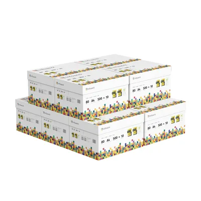 Produktbild von Infowerk Druckerpapier Kopierpapier 50000 Blatt 100 x 500 A4 80g Premium Weiß PEFC