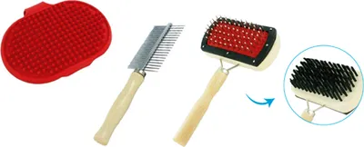Produktbild von HAUSTIER FELLBÜRSTE SET 3-tlg. Tierbürste Hundebürste Katze Hunde Bürste Kamm 19