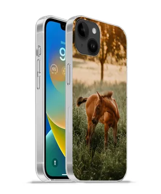 Produktbild von MuchoWow® Handyhülle Schutzhülle Hülle für Apple iPhone 14 Plus - Soft case Pferd - Gras - Baum Silikon Softcase Handy Hülle - Abbildung