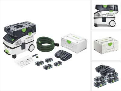 Produktbild von Festool CTLC MINI I-Basic Akku Absaugmobil 36 V ( 2x 18 V ) Staubkl. L + 4x Akku 4,0 Ah + Ladegerät + Systainer