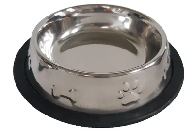 Produktbild von Fressnapf Futternapf Edelstahl Wasser Futter Hund Katze Ø 16 cm Gummiring