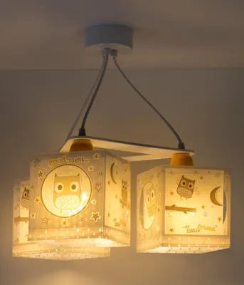 Immagine prodotto di Lampada da soffitto a sospensione per bambini 3 luci Good Night gufo
