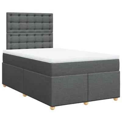 Obrázek produktu pro vidaXL Postel Boxspring s matrací tmavě šedá 120x200 cm Látka