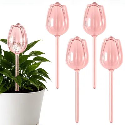 Bewässerungskugeln 4er-Set, 170 ml, gold, Tulpenform