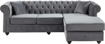 Produktbild von TOLEDO Ecksofa im Chesterfield-Stil, zweiseitig - Farbe anthrazit