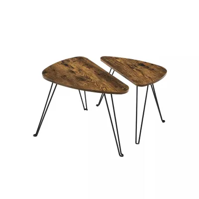 Immagine prodotto di In And OutdoorMatch Tavolino Industrial Federico - Con vano portaoggetti - Mobile TV - Senza cassetto - 2 pezzi - Rurale - Legno - 60x38x48cm