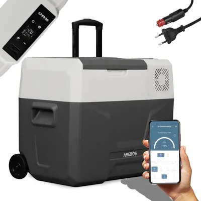 Produktbild von AREBOS Kompressor Kühlbox mit Rollen 39L Elektrische Gefrierbox mit APP&Smart-Steuerung Kühl&Wärmefunktion Mobile Kühltruhe mit USB-Anschluss 12/24 V