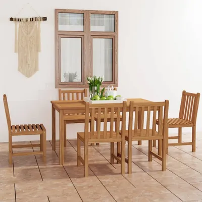 Produktbild von The Living Store 7-tlg. Garten-Essgruppe Massivholz Teak