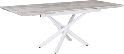 Obrázok produktu pre BELIANI Jedálenský stôl s mramorovým efektom bielej nohy rozkladacia 160/200 x 90 cm obdĺžnikový glamour štýl