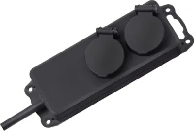 Produktbild von Brennenstuhl Steckdosenverteiler IP44 2-fach schwarz 2m H07RN-F 3G1,5, 1159930
