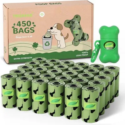 Produktbild von Famanu Hundekotbeutel biologisch abbaubar - 450 Rollen, extra dick, auslaufsicher und leicht abreißbar