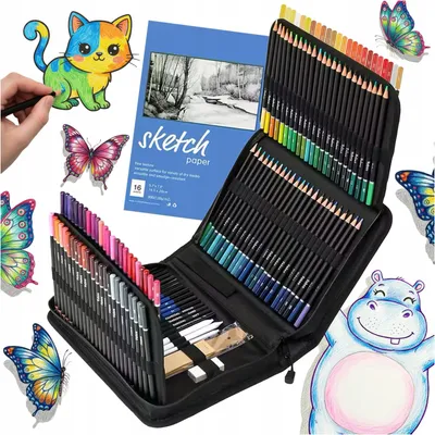 Produktbild von Kunstset 146-Teilig, Grosses Mal-Set Als Geschenk: Bleistifte Und Buntstifte Im Etui