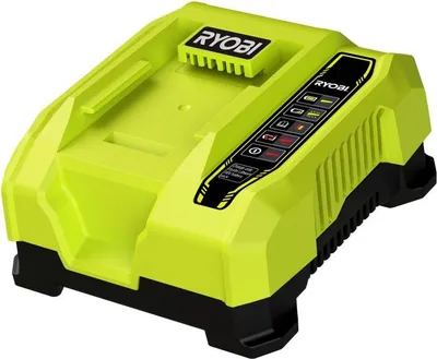 A Ryobi battery charger on a white background.