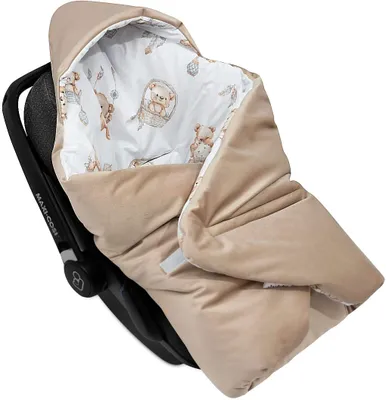 Produktbild von Boho Bears & Cappuccino Soft Velvet Decke für Kindersitz