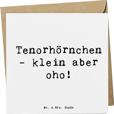 Produktbild von Mr. & Mrs. Panda Klappkarte Spruch Tenorhörnchen Magie - Weiß - Geschenk, Glückwunschkarte, Musiker, Lernen, Grußkarte, Blasorchester, Musik, faltkarte, Brassband