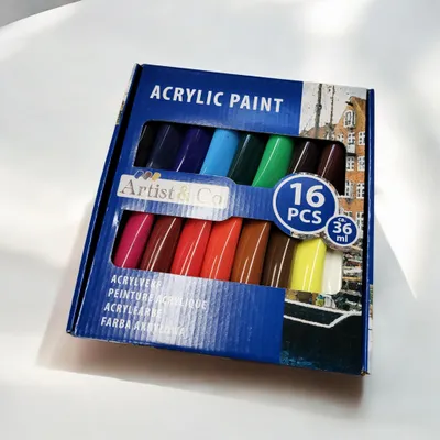 Produktbild von 16 teiliges Acrylfarbe Set ca. 36 ml je Tube Acryl Farbe Künstlerfarbe
