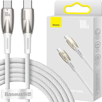 Image de Cable Baseus Cadh000802 Usb-C - Usb-C Pd 100W 5A 480Mb/S 2M - Biały