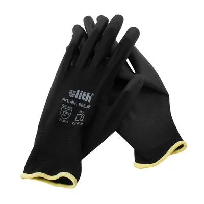 Produktbild von Montage Feinstrickhandschuhe - Größe 10/XL - schwarz - PAAR - Polyurethanbeschichtet