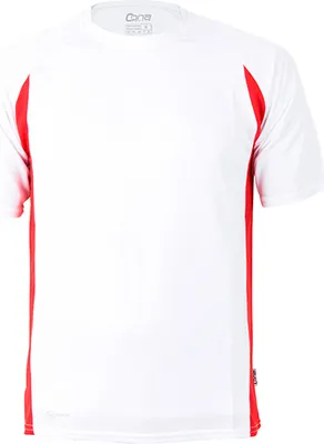 Immagine prodotto di CONA SPORTS CS02 | Maglietta sportiva Racer Tech + Oeko-Tex - Colore: Bianco/Rosso - Taglia: L