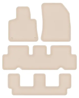 Immagine prodotto di Tappetini in velluto PREMIUM beige compatibili con Citroen C4 Grand Spacetourer (2013-2021, 7 posti) – con fissaggi – su misura