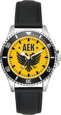Produktbild von KIESENBERG Herrenuhr Armbanduhr AEK Athen Geschenk Fan Artikel Zubehör Fanartikel Analog Quartz Uhr L-20294