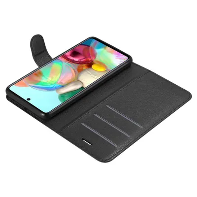 Produktbild von Cadorabo Hülle für Samsung Galaxy A51 4G / M40s Schutz Hülle in Schwarz Handyhülle Etui Case Cover Magnetverschluss