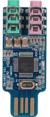 Zdjęcie produktu dla Karta dźwiękowa, zewnętrzna karta dźwiękowa, karta dźwiękowa USB, karta audio USB, adapter audio USB